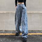 Drawstring Washed Loose-fit Jeans