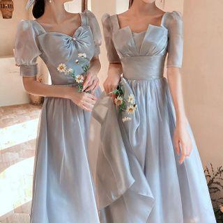 Plain A-line Evening Gown