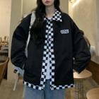 Checkered Panel Jacket Black - One Size