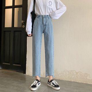 High Waist Asymmetrical Jeans