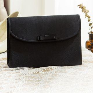 Bow Accent Clutch Black - One Size