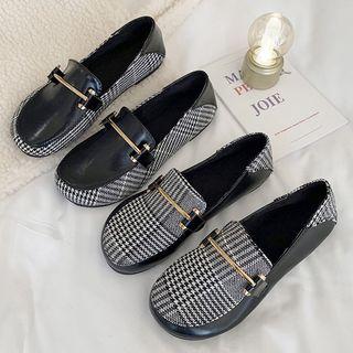 Houndstooth Panel Moccasins
