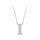 925 Sterling Silver Fashion Personality English Alphabet I Cubic Zircon Necklace Silver - One Size
