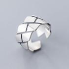 925 Sterling Silver Geometric Open Ring Ring - One Size