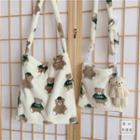 Bear Pattern Fleece Tote Bag