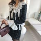 Beribboned Tweed Jacket & Matching Miniskirt Set