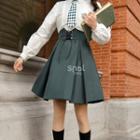 High Waist Mini A-line Skirt / Shirt