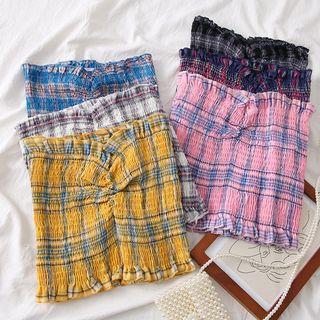 Plaid Smocked Tube Top