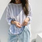 Pinstriped Summer Sweater White - One Size