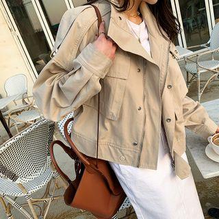 Drop-shoulder Field Jacket Beige - One Size