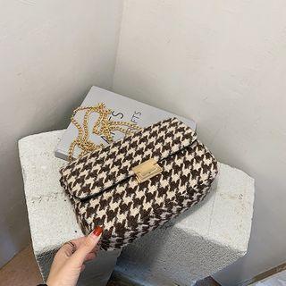 Chain Houndstooth Crossbody Bag