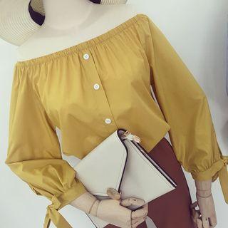 Tie-cuff Off Shoulder Blouse