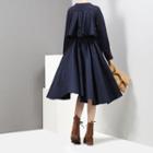 Ruffle Asymmetrical Long-sleeve Dress