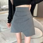 Asymmetrical Shirred A-line Skirt