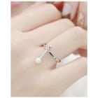 Faux-pearl Inset-bar Ring