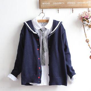 Collared Cardigan / Blouse / Set