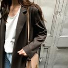Notched-lapel Long Coat With Sash