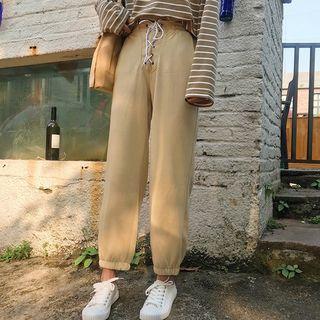 Lace-up Straight-cut Pants