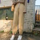 Lace-up Straight-cut Pants