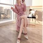 Double Breasted Plaid Coat Dress