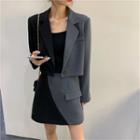 Color-block Blazer / A-line Mini Skirt