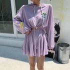 Set: Hooded Long-sleeve T-shirt + Skort