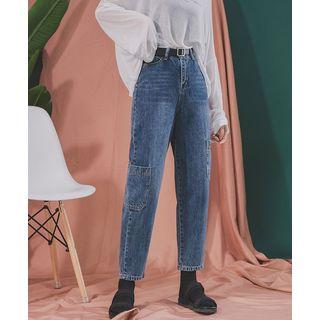 High-waist Cargo Jeans