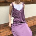 Sleeveless A-line Midi Dress Purple - One Size