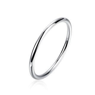 Fashion Simple Geometric Round Bangle Silver - One Size