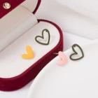 Contrast Heart Stud Earrings