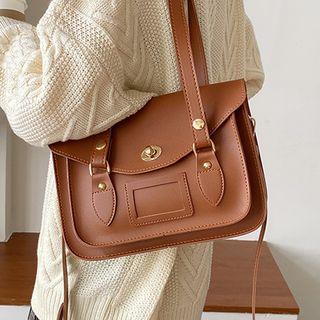 Faux Leather Shoulder Satchel