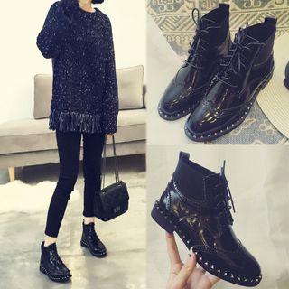 Embellished Brogue Ankle Boots