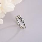 925 Sterling Silver Knot Open Ring Rs511 - Silver - One Size