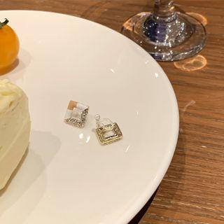 Square Rhinestone Glaze Earring