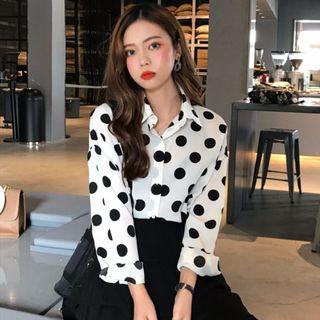 Polka Dot Shirt White - One Size