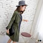 Drawstring Buttoned Coat