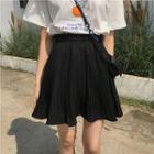 Frill Trim Crinkled A-line Mini Skirt