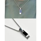 Beaded Pendant Chain Necklace Silver - One Size