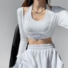 Mock Two-piece Halter T-shirt