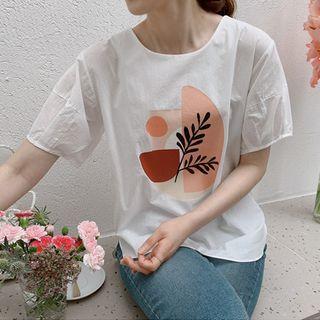 Tie-back Printed Top