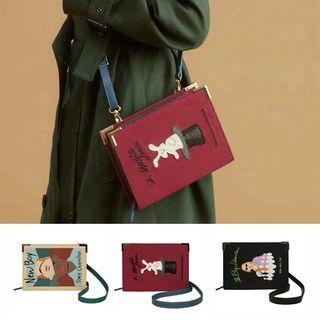 Printed Canvas Box Crossbody Bag
