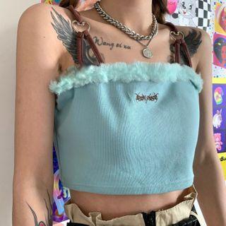 Letter Embroidered Buckled Camisole Top
