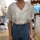 Frill-trim Short-sleeve Shirt