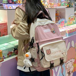 Hiragana Embroidered Paneled Backpack