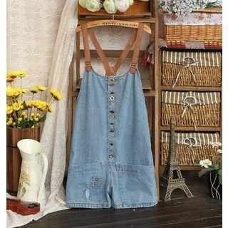 Buttoned Dungaree Shorts