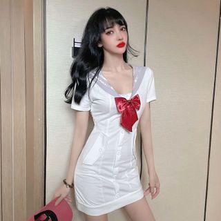 Sailor-collar Sheath Dress