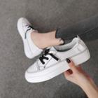 Stitched Lace-up Platform Sneakers