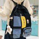 Contrast Color Zip Backpack / Bag Charm