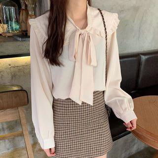 Ribbon Bow Shirt White - One Size