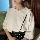 Collared Elbow-sleeve T-shirt